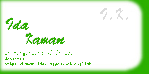 ida kaman business card
