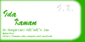 ida kaman business card